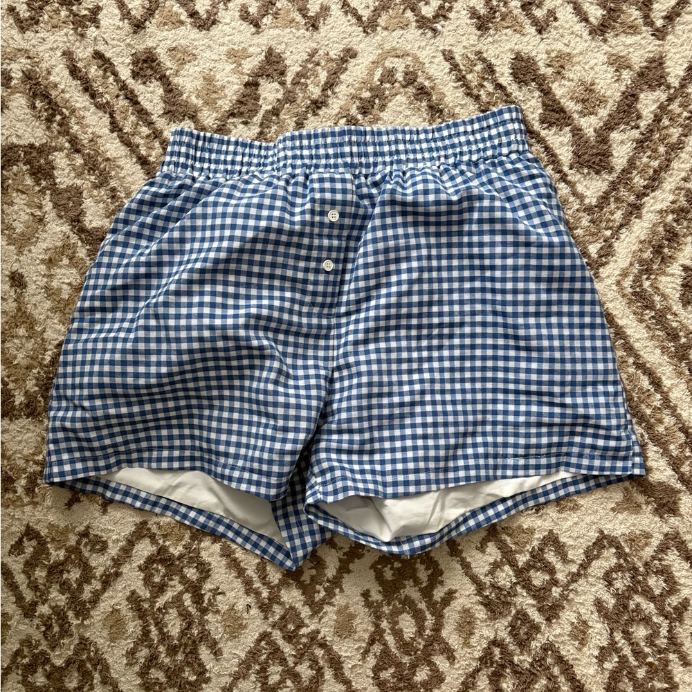 Blue Checkered Boxer Women’s Shorts
